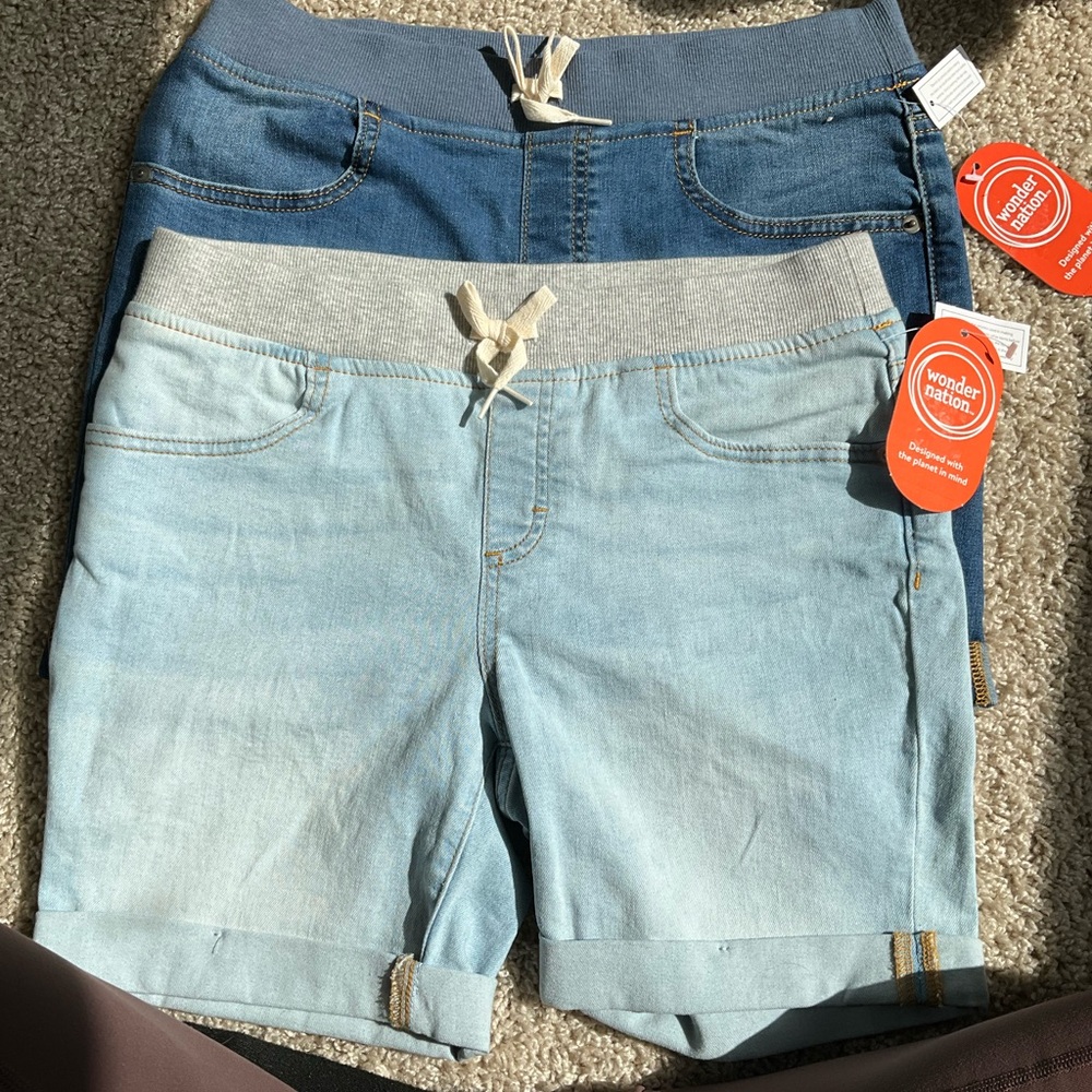 Wonder Nation girl Jean Shorts - Light and Dark Blue